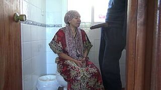 A horny Turkish muslim cuckold wife has sex in public toilet with american soldier - porn video