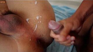 Cute asian twinks on bareback cum - porn video
