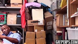 Black officer gets himself some raw twink ass to punish - porn video