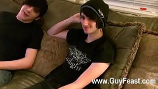 Sexy gay Aron met William at a club and was convinced to shoot his - porn video