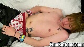 Emo twink Alex Phoenix playing with his hard cock - porn video