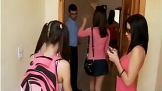 FOUR GIRLS fuck and suck ONE GUY - porn video