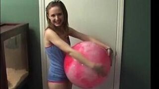 Innocent teen Kitty playing softball outdoors - porn video
