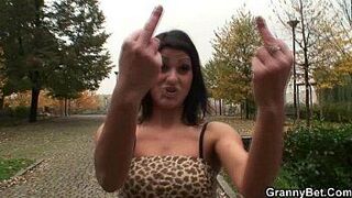 Old prostitute takes it from behind - porn video