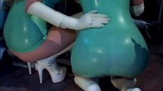 Threesome with nurses in latex lingerie and gloves - porn video