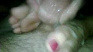 wifes first footjob - porn video