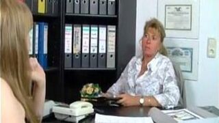 Mature fatty fucked from behind in office - porn video