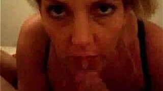 Cock hungry amateur MILF sucks hubbys cock - porn video