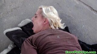 Picked up blonde amateur gets facialized - porn video