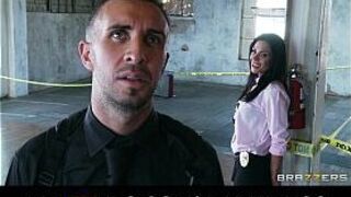 Beautiful brunette cop Kirsten Price gets fucked by her partner - porn video