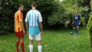 Hot soccer players having a threesome - porn video